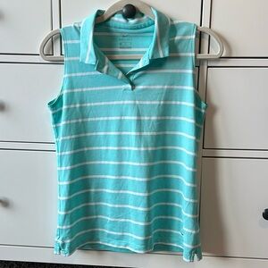 NIKE Striped Sleeveless Polo Shirt